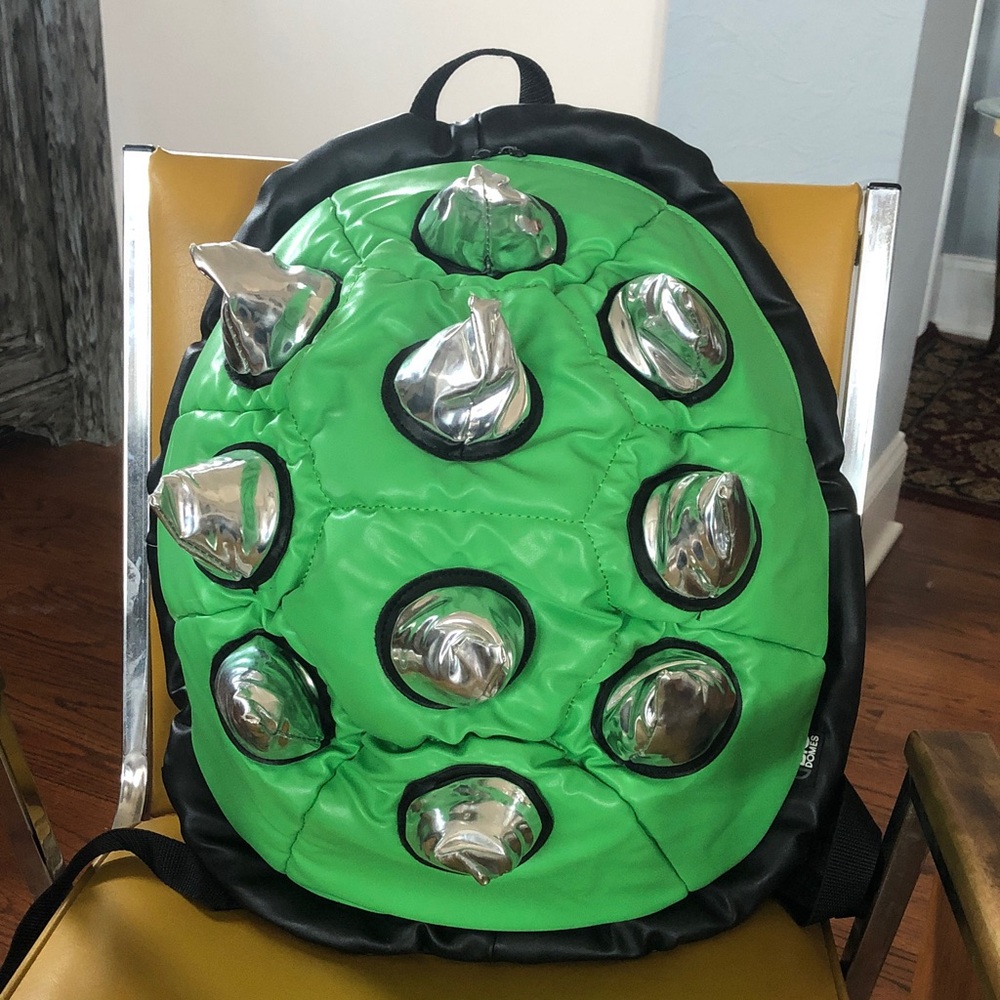Bioworld Bio Domes Koopa Green Spikey Backpack Shell Silver Chrome Super Mario!